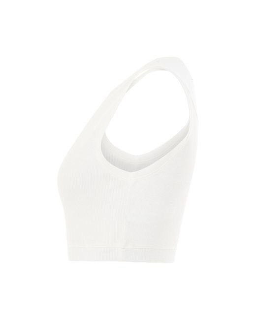 Loewe White Anagram Cropped Tank Top, , 100% Cotton