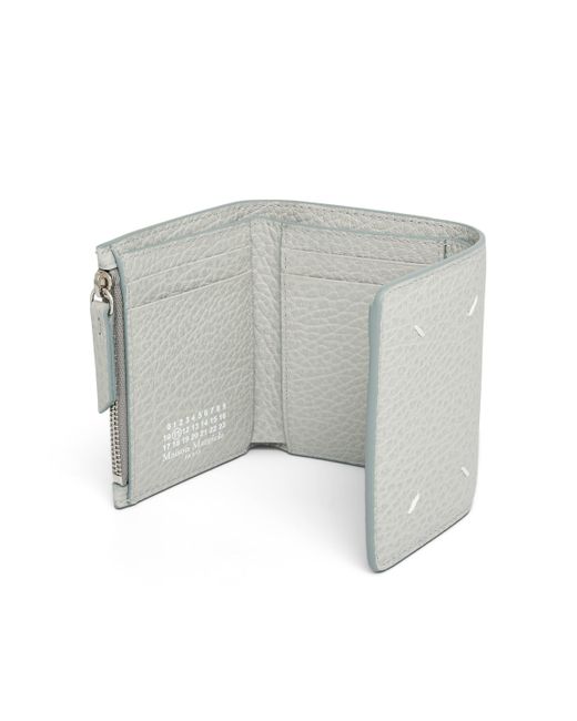 Maison Margiela Gray Four Stitches Tri Fold Wallet, , 100% Calf Leather