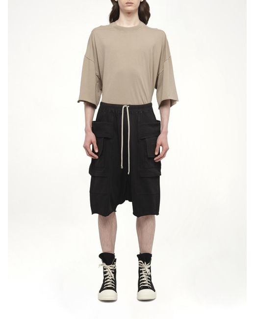 Rick Owens Black Creatch Cargo Pods, 100% Cotton for men