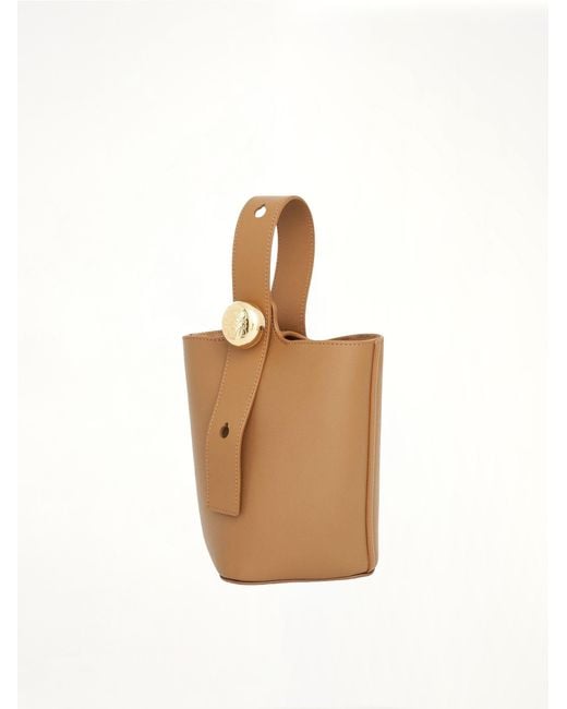 Loewe White Mini Pebble Bucket Bag, 100% Mellow Calf
