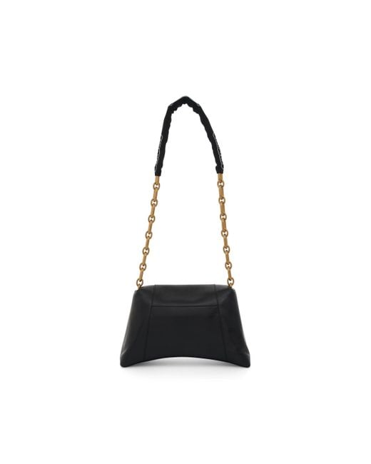 Balenciaga Black Downtown Small Shoulder Bag With Chain, , 100% Leather