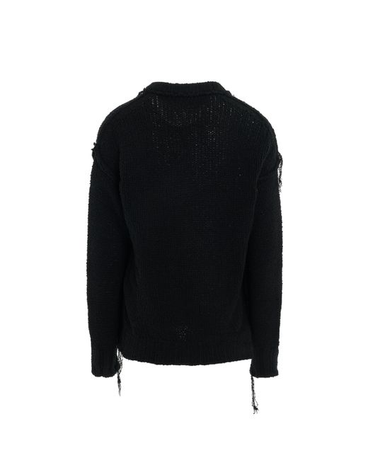 Sacai Black Knit Pullover With Ribbed Waistband, Long Sleeves, , 100% Cotton for men