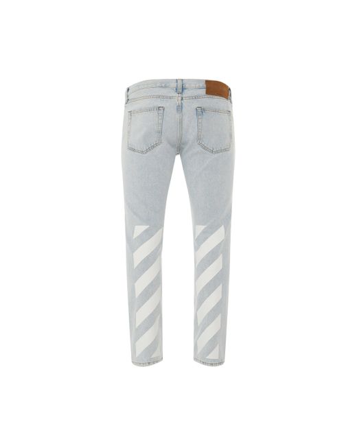 Off-White c/o Virgil Abloh Diagonal Tab Slim Jeans In Blue/white for Men |  Lyst