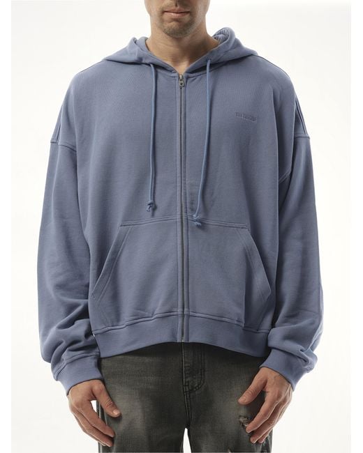 we11done Blue Twin All Around Hoodie Zip-Up, 100% Cotton for men