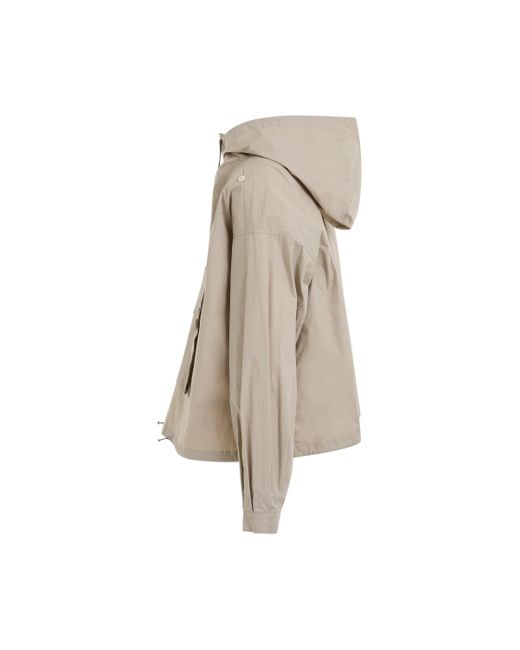 Maison Margiela Gray Coated Cotton Hooded Jacket, Long Sleeves, , 100% Cotton for men
