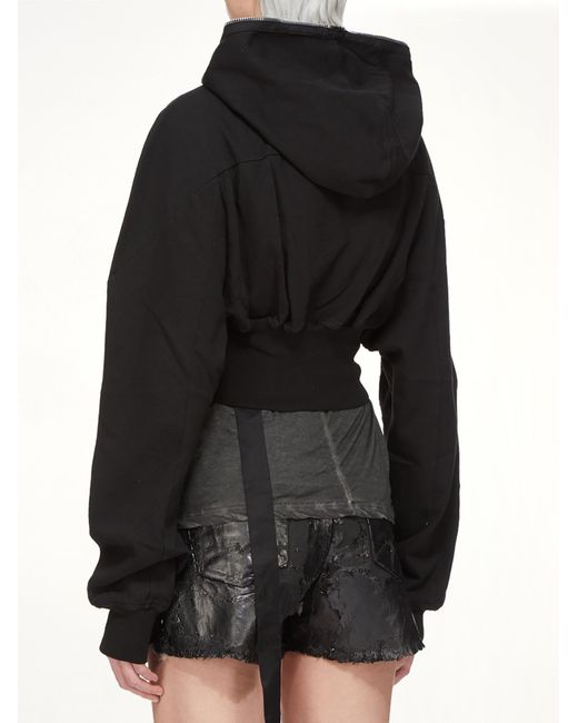 Rick Owens Black Compact Jersey Collage Gimp Hoodie