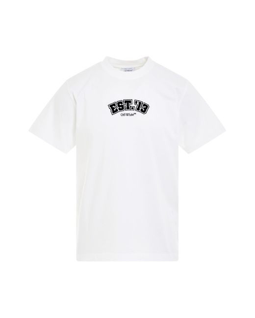 Off-White c/o Virgil Abloh White Off- Slim Short Sleeve T-Shirt, /, 100% Cotton, Size: Large for men