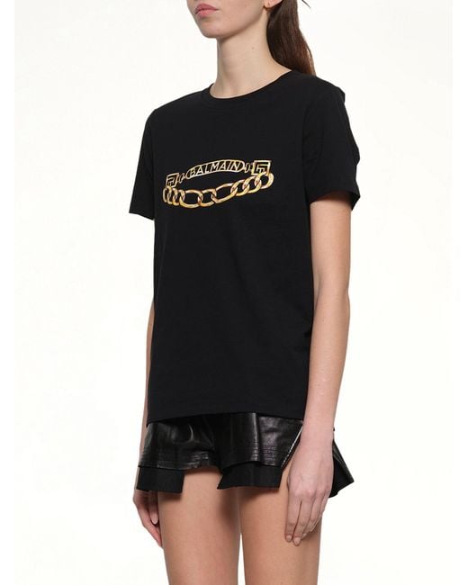 Balmain Black Chains Printed T-Shirt