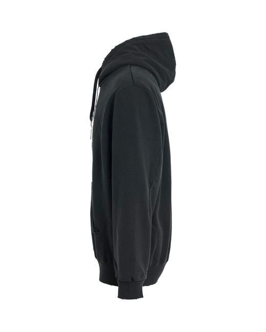 Doublet Black D.B. Logo Embroidery Hoodie, Long Sleeves, 100% Cotton, Size: Small for men