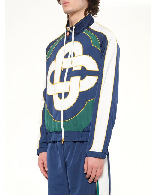 Casablanca Blue Cc Applique Colourblock Windbreaker Jacket for men
