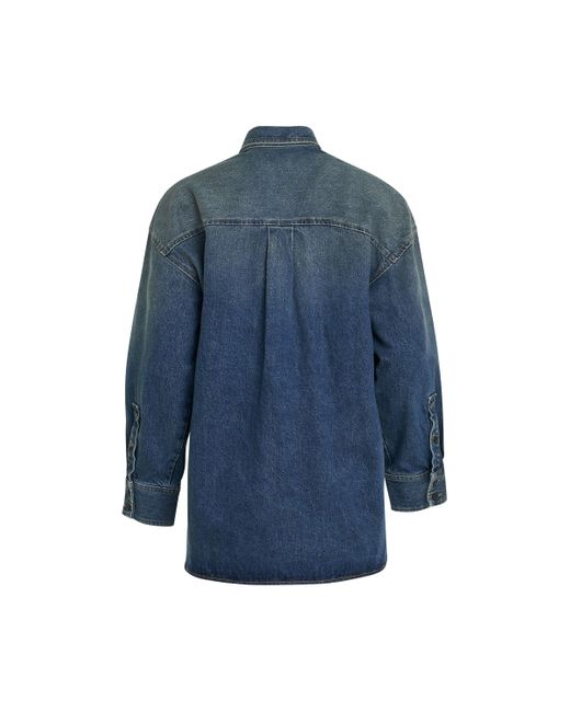 Khaite Blue Mahmet Top, Long Sleeves, , 100% Cotton