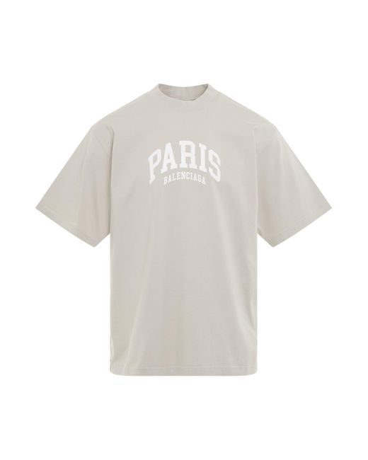 Balenciaga White Cities Paris Medium Fit T-Shirt, , 100% Cotton for men