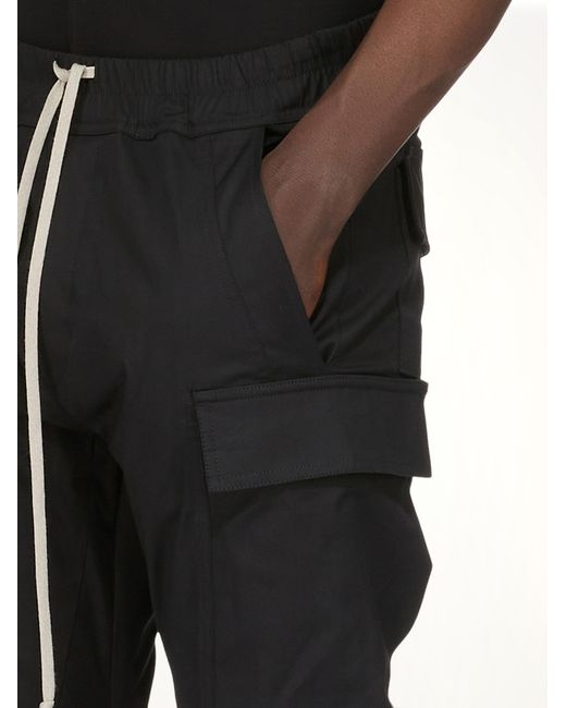 Rick Owens Black Mastodon Megacargo, 100% Cotton for men