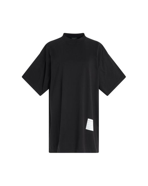 Balenciaga Black Sample Sticker Oversized T-Shirt, Short Sleeves, , 100% Cotton