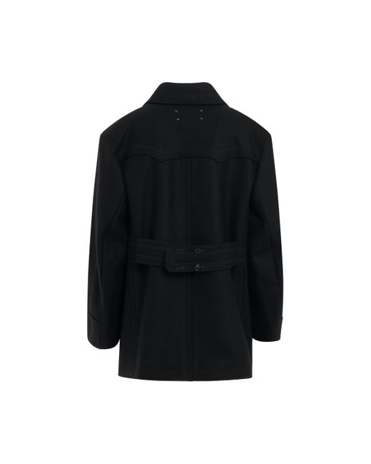 Maison Margiela Black Classic Drop Coat, Long Sleeves, , 100% Polyester for men