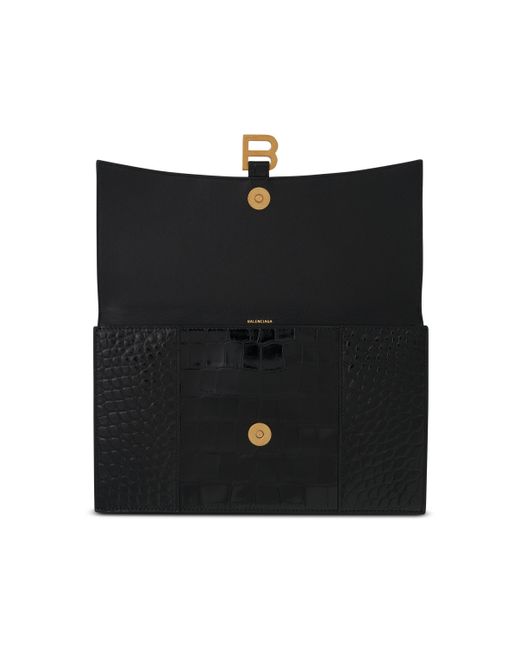 Balenciaga Black Hourglass Flat Pouch With Flap