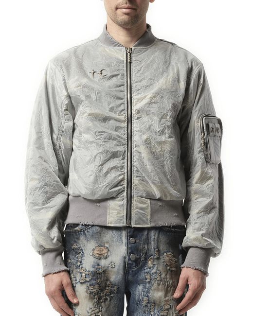 THUG CLUB Gray Clouded Tango Charlie Bomber, 100% Cotton for men