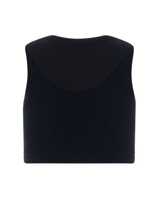 Loewe Black 'Cropped Anagram Tank Top, Round Neck, /, 100% Cotton, Size: Small