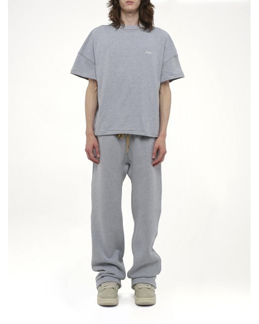 Rhude Gray Classique Reverse T-Shirt, 100% Cotton, Size: Small for men