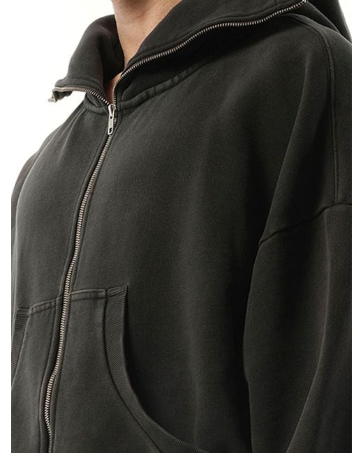 Entire studios Black Full Zip Hoodie, Long Sleeves, 100% Cotton, Size: Small for men