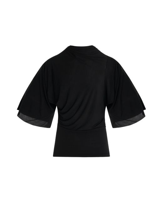 Rick Owens Black Cylinder Top, Short Sleeves, , 100% Silk for men