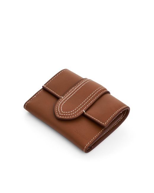 Jacquemus Le Compact Bambino Leather Pouch In Light Brown 2