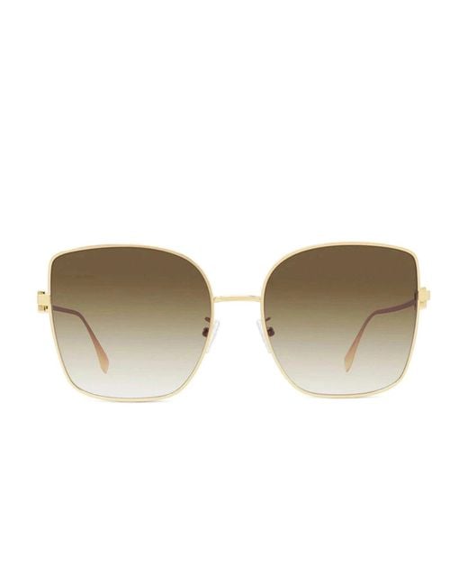Fendi Natural Fe40013U 5930F Rectangle Sunglasses