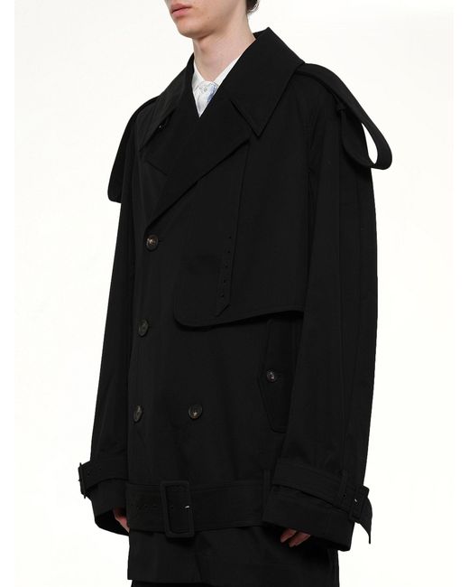 Egonlab Black Unlined Technical Trench Coat for men