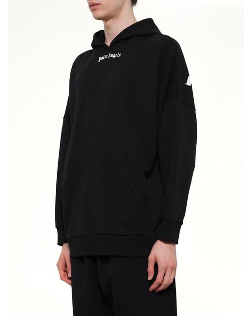 Palm Angels Black Classic Logo Over Hoodie for men