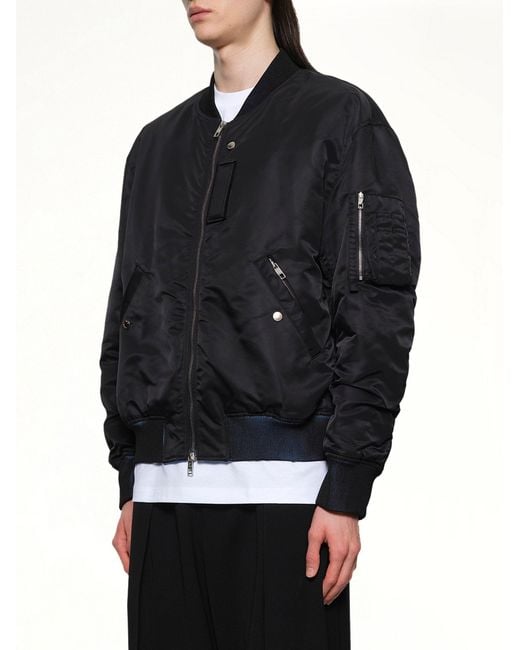 Wooyoungmi Black Dyed Bomber Jacket for men