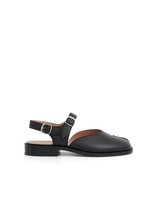 Maison Margiela Black Tabi Strap Sandals, , 100% Leather for men