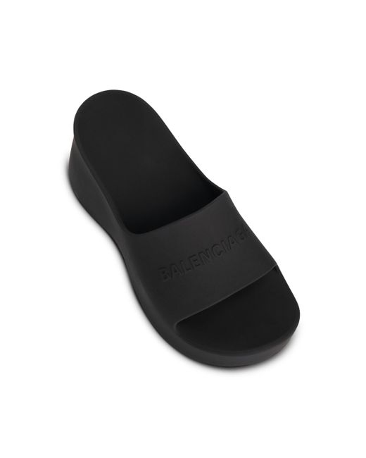 Balenciaga Black Chunky Wedge Sandals, , 100% Rubber