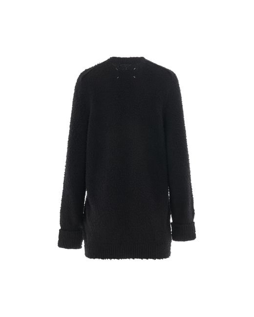 Maison Margiela Black Oversized Piled Knit Sweater, Long Sleeves, , 100% Cotton