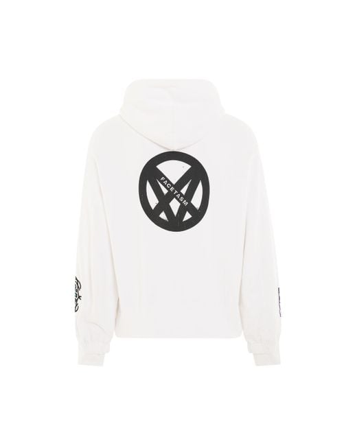 Facetasm White Anarchy Hoodie, Long Sleeves, , 100% Cotton for men