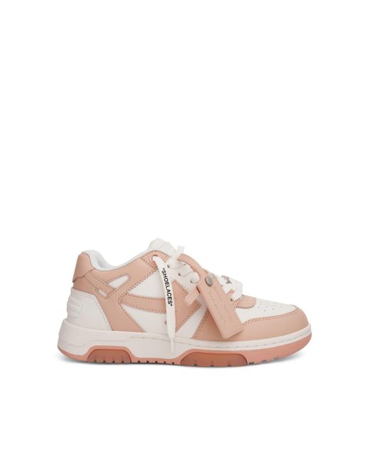 Off-White c/o Virgil Abloh Pink Off- Out Of Office Calf Leather Sneakers, Powder/, 100% Rubber