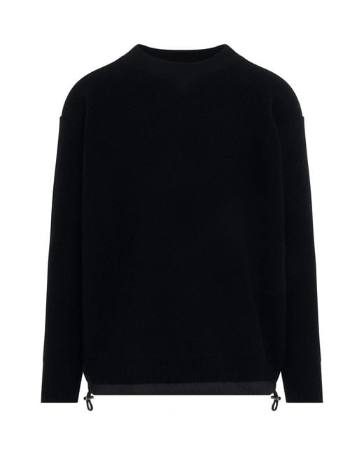 Sacai Black Wool Knit Pullover for men