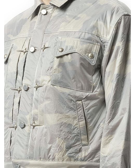 THUG CLUB Gray Clouded Claw Bomber Jacket, 100% Nylon for men