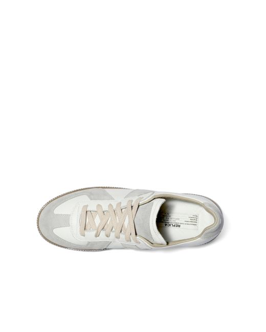 Maison Margiela White Replica Vintage Leather Sneakers, Off, 100% Cotton for men