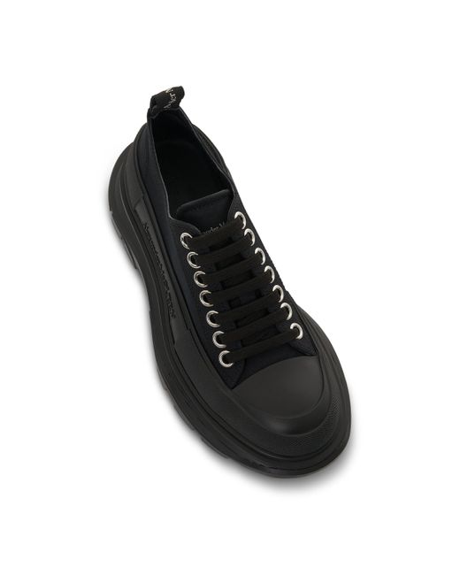 Alexander McQueen Black Tread Slick Canvas Lace-Up Shoes, , 100% Polyester