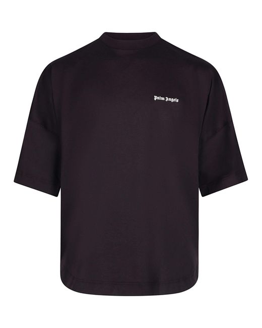 Palm Angels Black Embroidered Logo Oversized T-Shirt for men