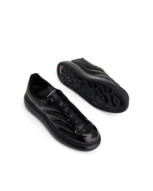 Alexander McQueen Black Larry Lux Transparent Sneakers, /Fume, 100% Calf Leather for men