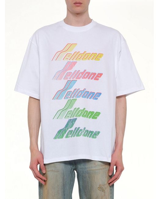 we11done White Multi Logo T-Shirt for men