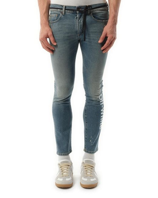 Off-White c/o Virgil Abloh Blue Skinny Denim Jeans for men