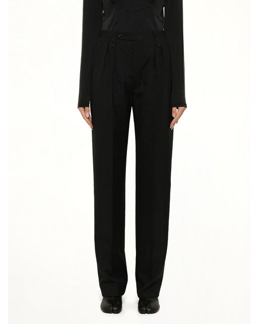 Maison Margiela Black Tropical Wool Pants