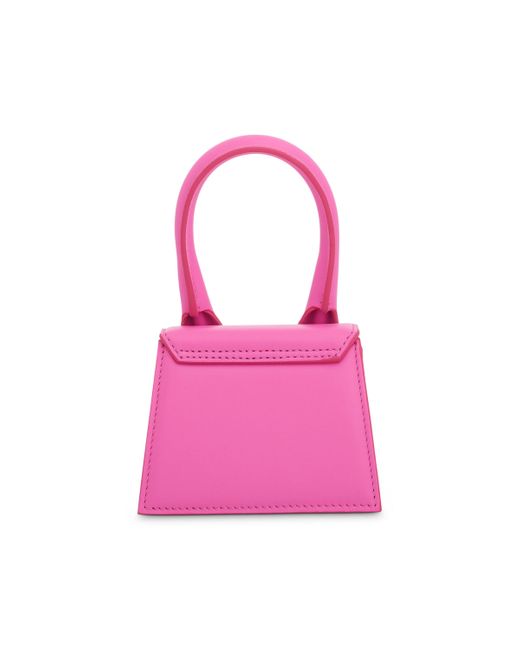 Jacquemus Pink Le Chiquito Mini Leather Bag, Neon, 100% Leather