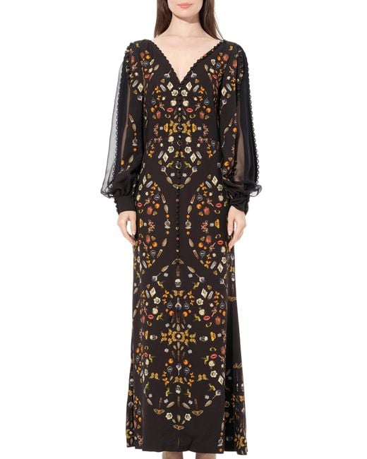McQueen Black Long Sleeve Silk Dress