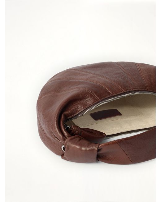 Lemaire Brown Mini Fortune Croissant Goatskin Bag