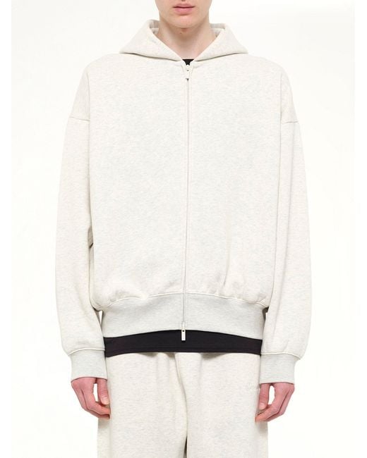 Fear Of God White Signature Classic Full Zip Hoodie for men