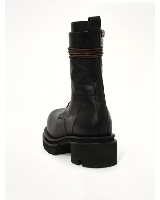 Rick Owens Black Army Lace Up Bogun Boots for men