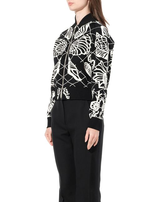 Alexander McQueen Black Bomber Jacket, , Size: Medium